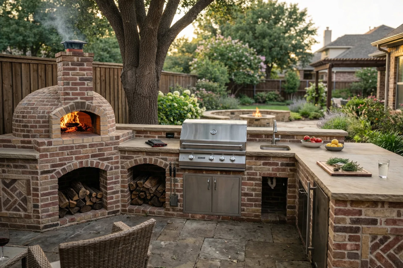 Outdoor kitchen masonry