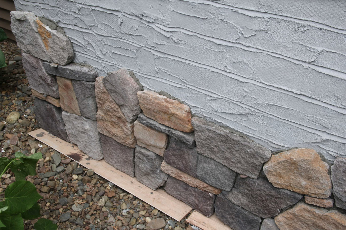 Stone veneer installation